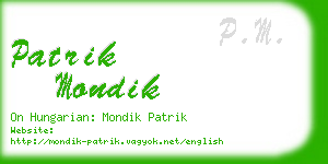 patrik mondik business card